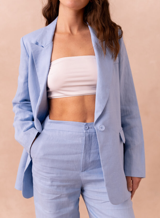 Blazer 100% Linen - Baby Blue