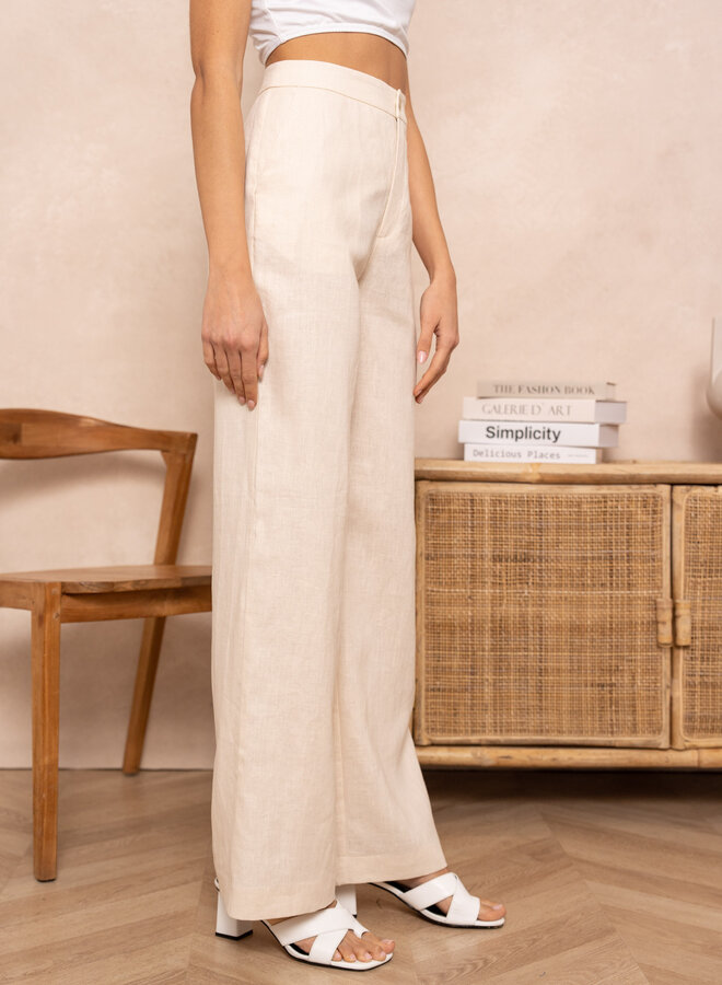 Pantalon 100% Linen - Ecru