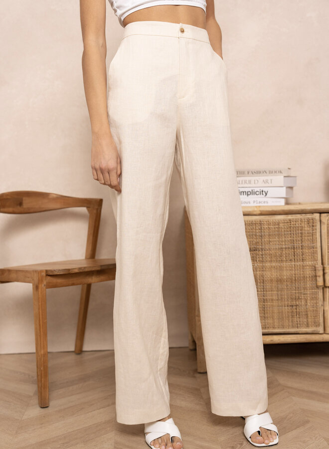 Pantalon 100% Linen - Ecru