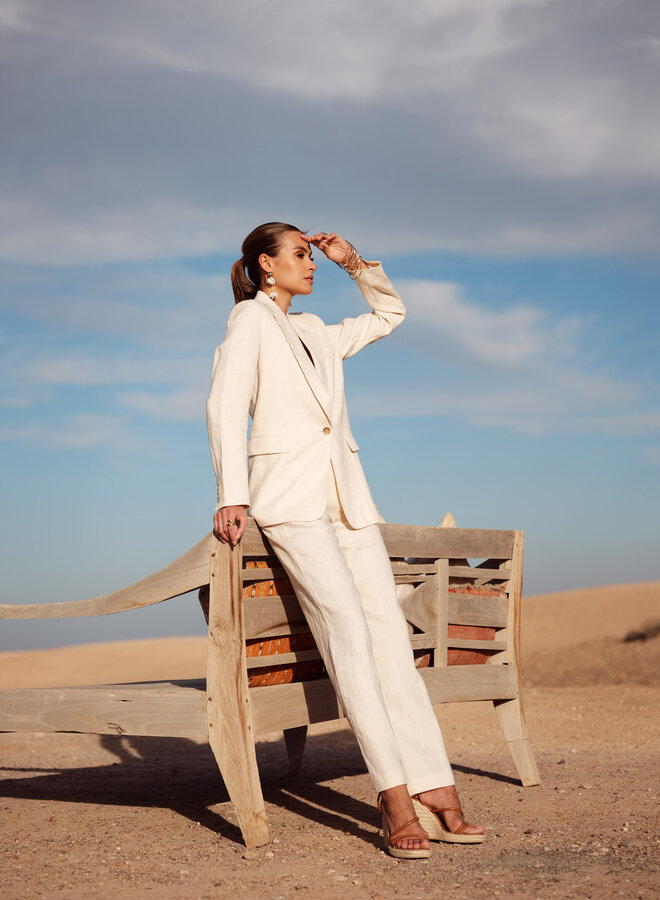 Pantalon 100% Linen - Ecru