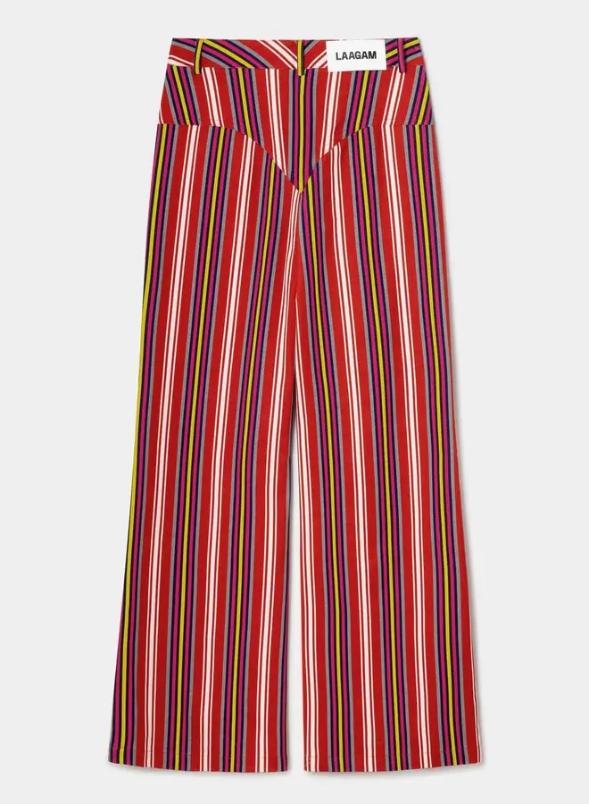 LAAGAM - Leroy Striped Twill Pants - Red