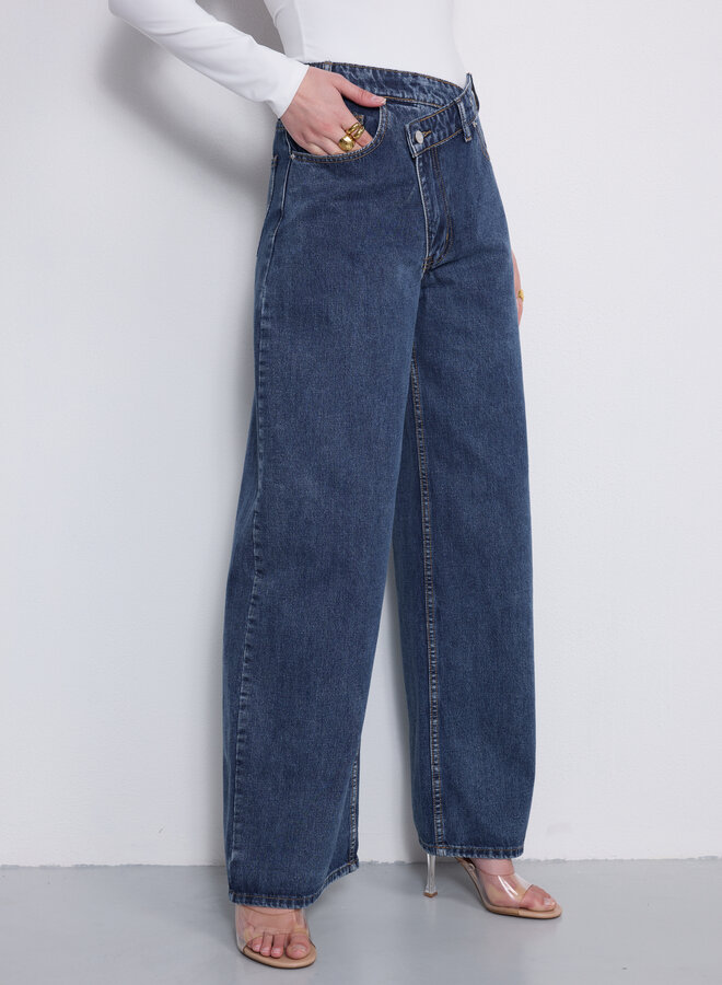 Buttoned Jeans - Dark Denim