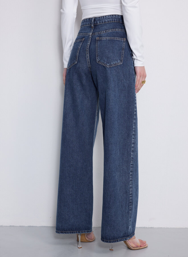 Buttoned Jeans - Dark Denim