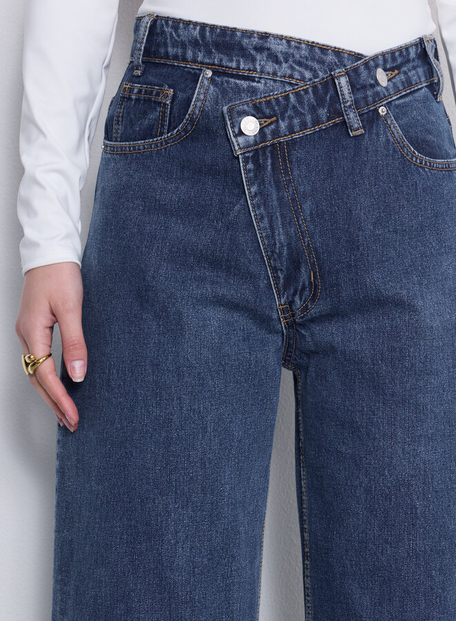 Buttoned Jeans - Dark Denim