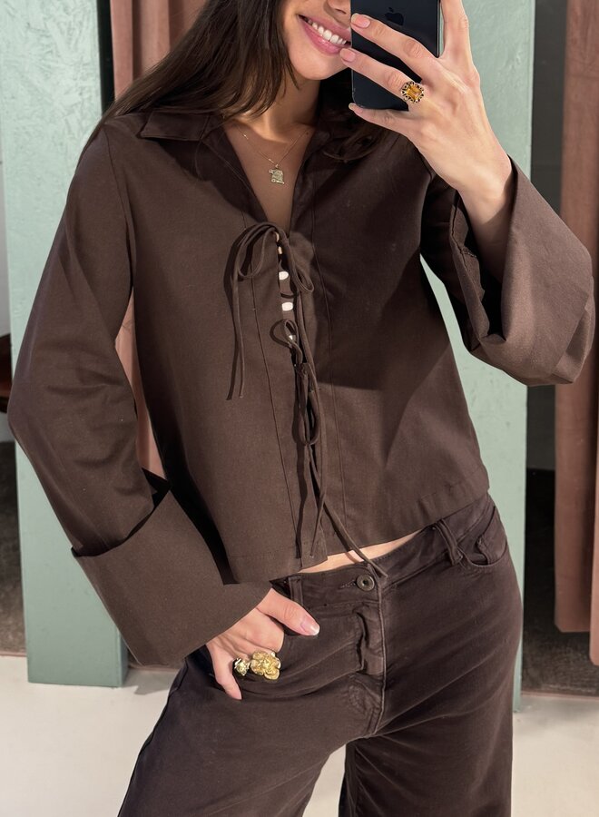 Top Luc Ce - Bow Tie - Linen Marron