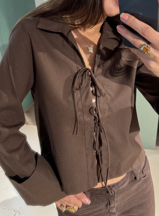 Top Luc Ce - Bow Tie - Linen Marron