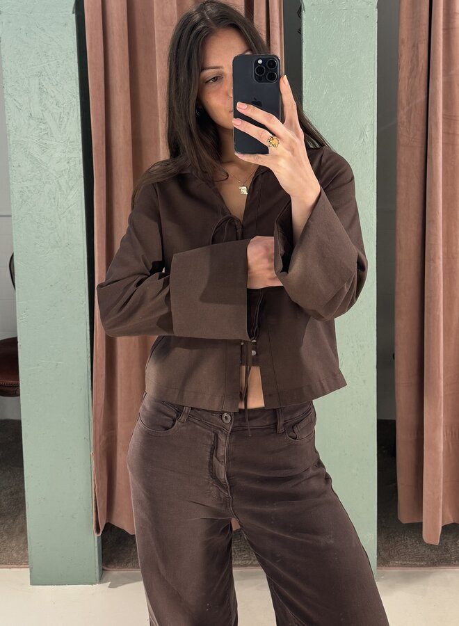 Top Luc Ce - Bow Tie - Linen Marron