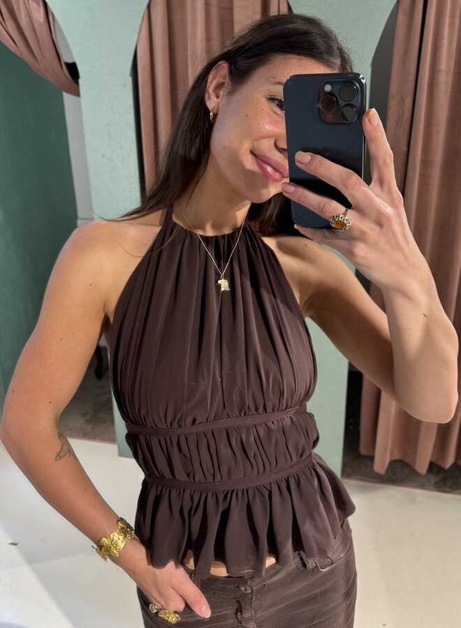 Top Luc Ce - Bow In The Back Marron