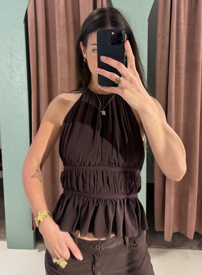 Top Luc Ce - Bow In The Back Marron