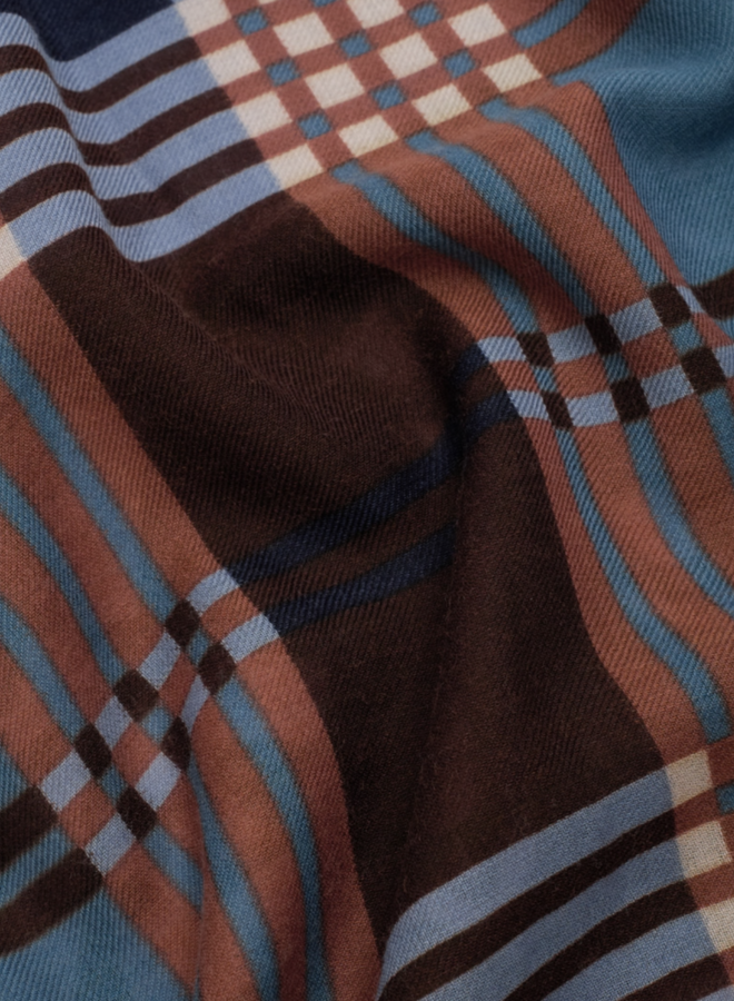 Nice Things - "Dutch Landscape" Scarf - Shiny Blue