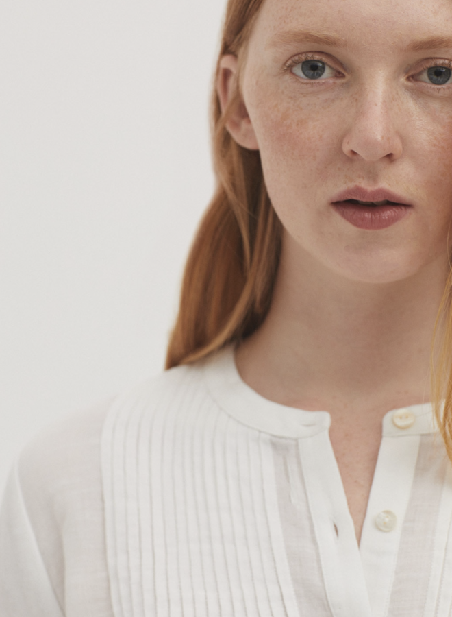 Nice Things - Bimaterial Jareta Shirt - White