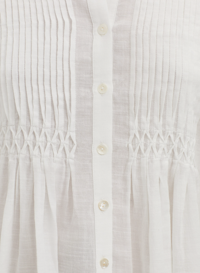 Nice Things - Bimaterial Jareta Shirt - White