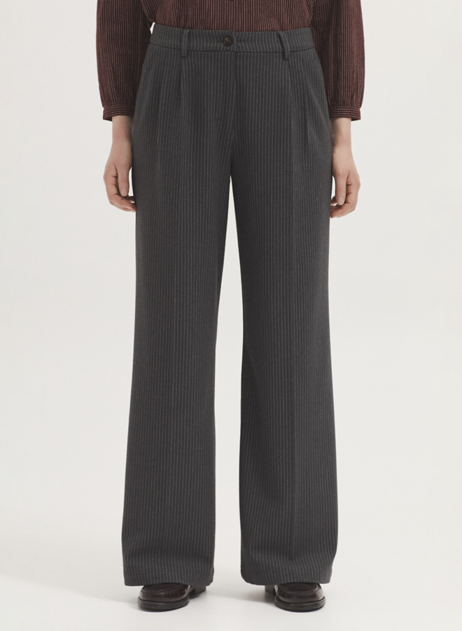 Nice Things - Pinstripe Pants - Grey