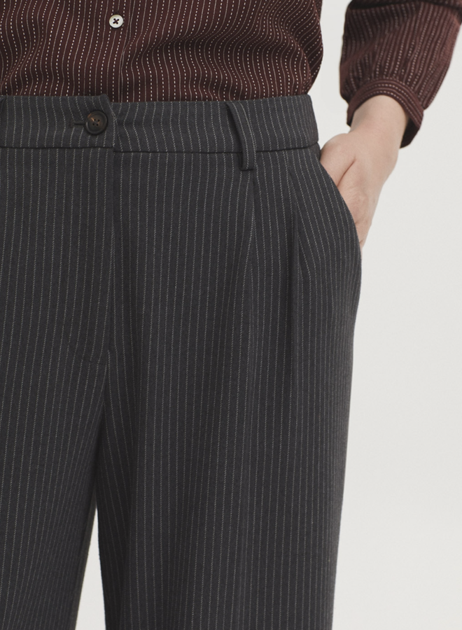 Nice Things - Pinstripe Pants - Grey