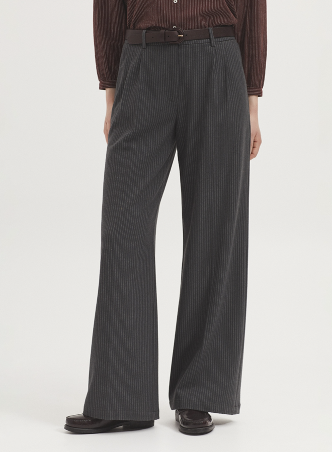 Nice Things - Pinstripe Pants - Grey