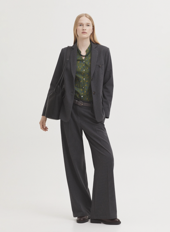 Nice Things - Pinstripe Pants - Grey