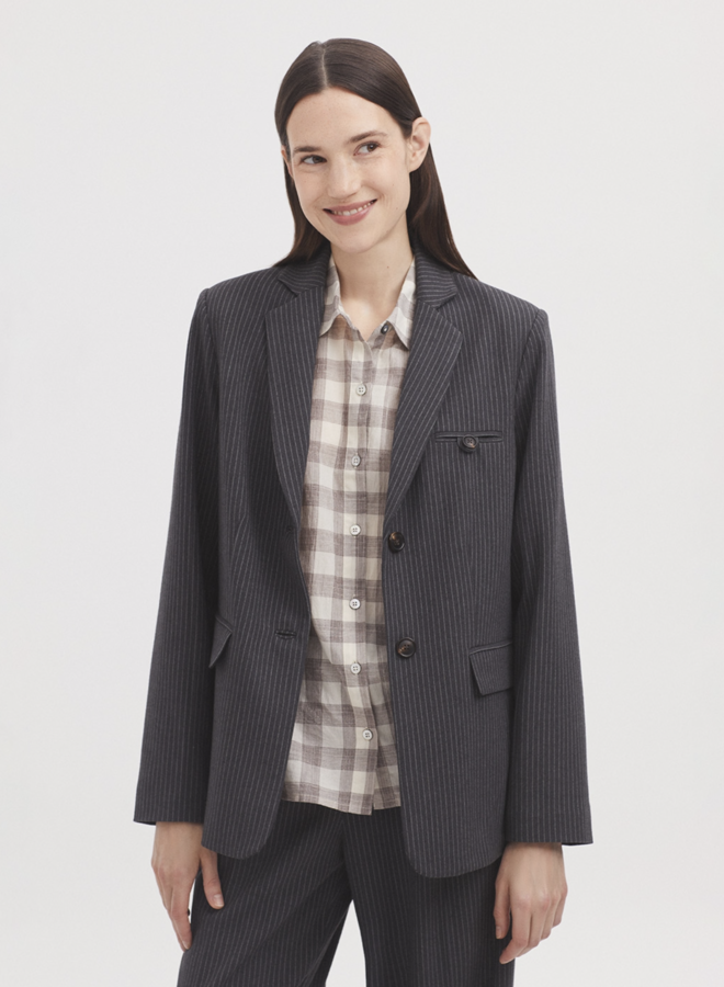 Nice Things - Pinstripe Blazer - Grey