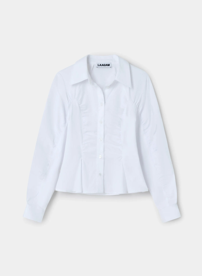 LAAGAM - Belleville Ruched Shirt - White
