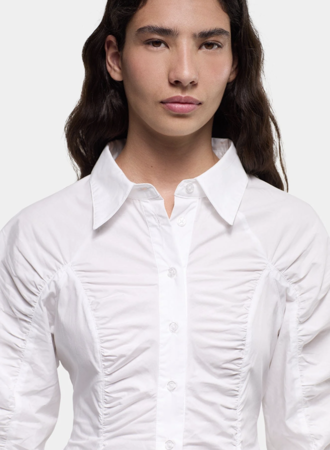 LAAGAM - Belleville Ruched Shirt - White