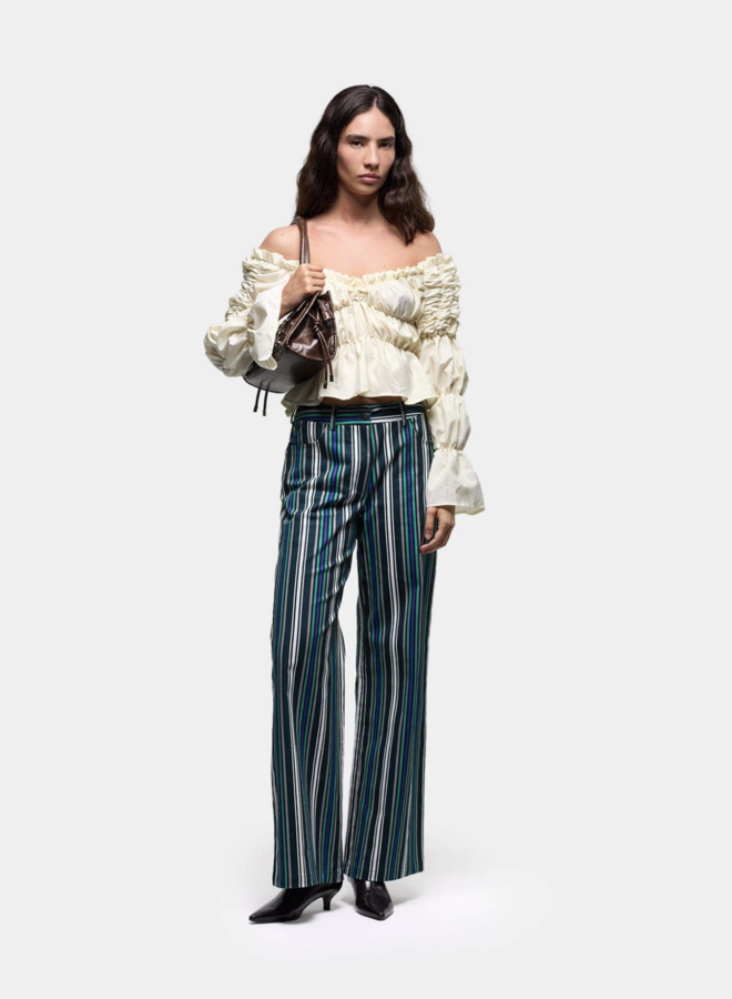 LAAGAM - Sadie Ruched Blouse - Ecru