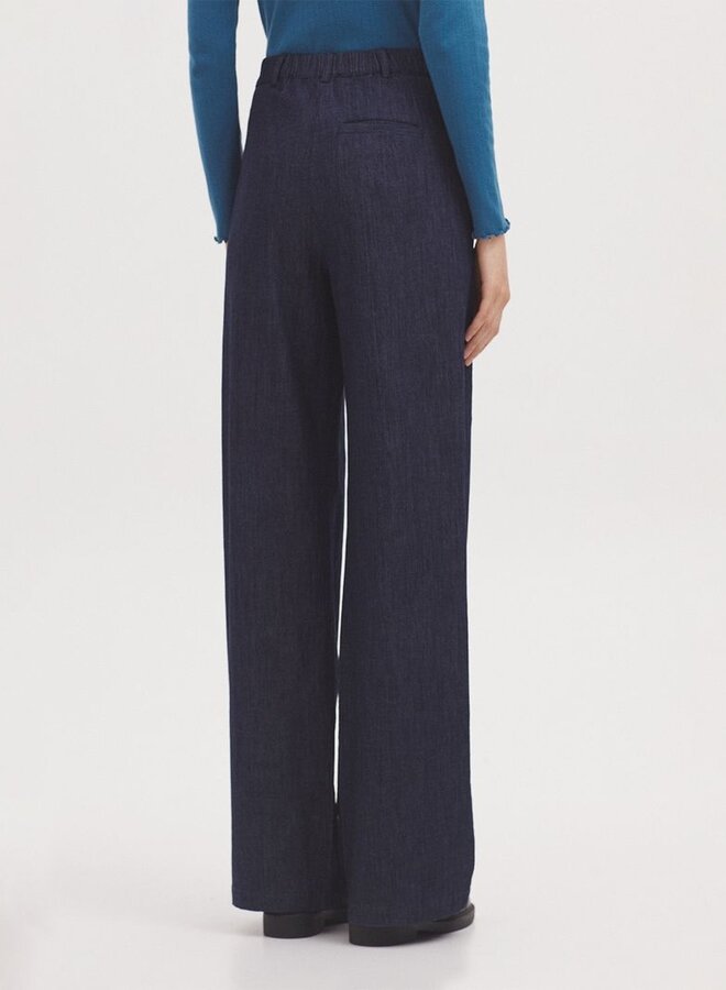 Nice Things - Blue Denim Pleat Pants - Denim