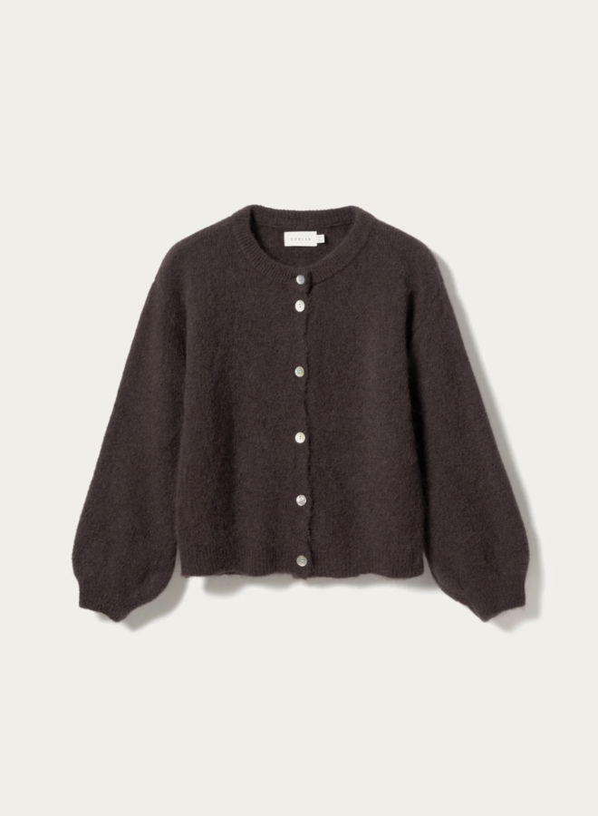 Noella - Kae Knit Cardigan - Chocolate Brown