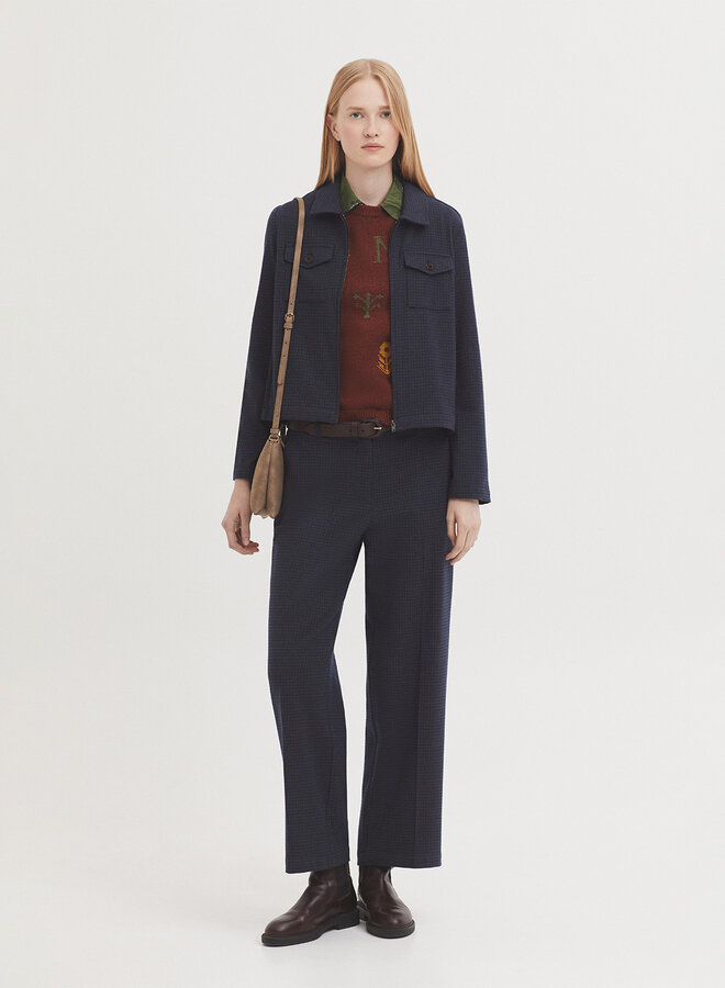 Nice Things - Window Checked Pants - Navy