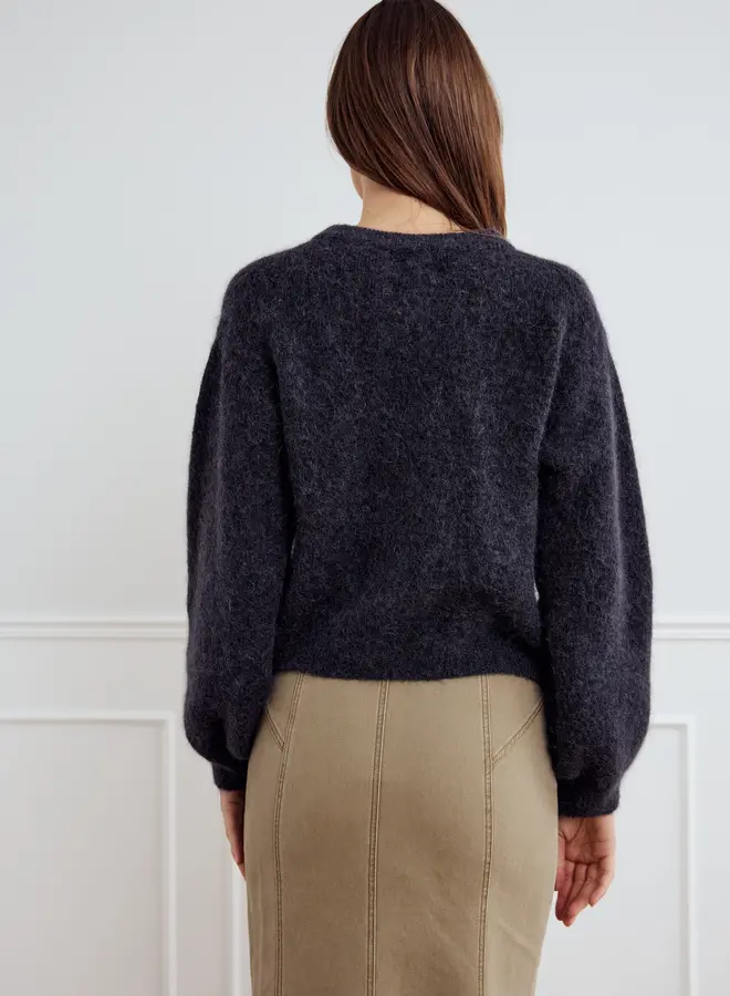 Noella - Kae Knit Cardigan -  Dark Grey