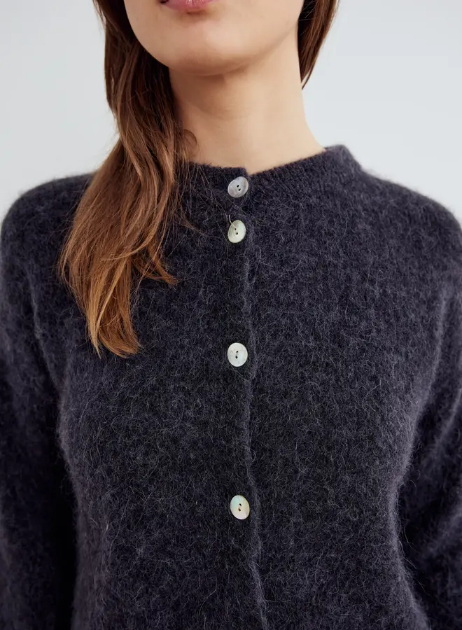 Noella - Kae Knit Cardigan -  Dark Grey