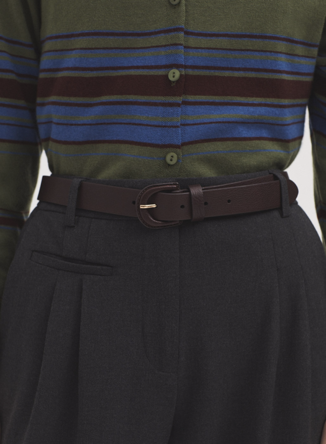 Nice Things - Lined Buckle Belt - Chestnut