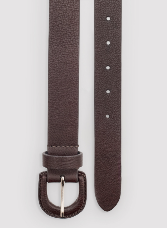 Nice Things - Lined Buckle Belt - Chestnut