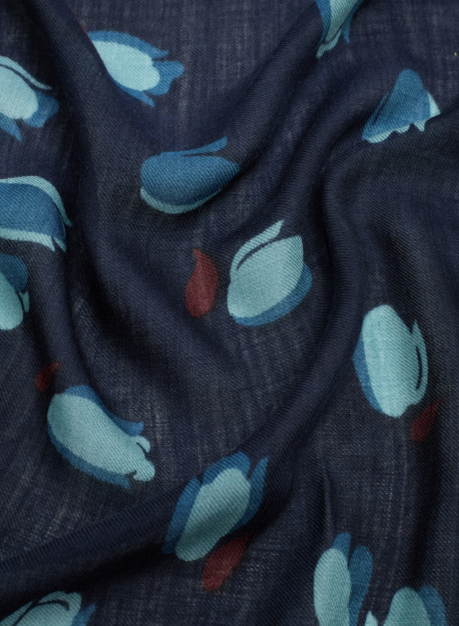 Nice Things - "Tulips Garden" Scarf - Navy