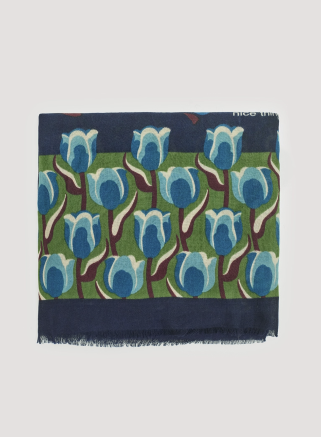 Nice Things - "Tulips Garden" Scarf - Navy