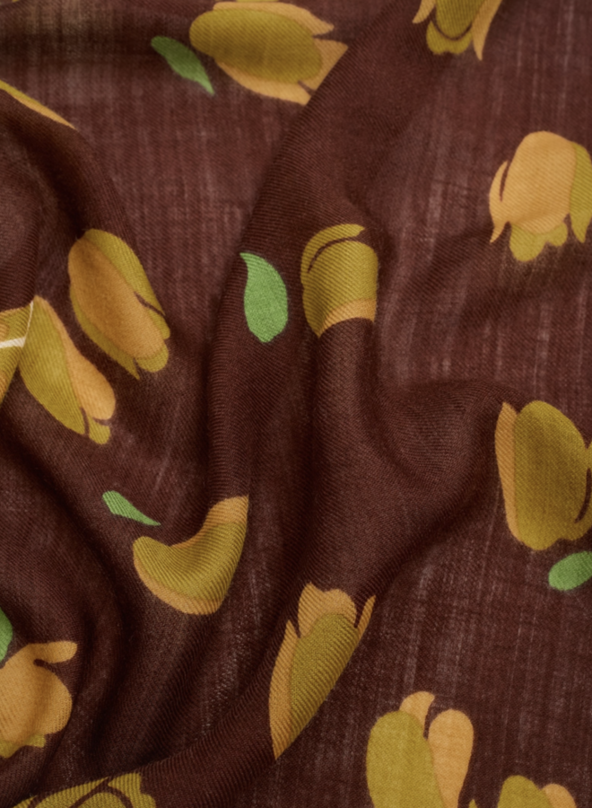 Nice Things - "Tulips Garden" Scarf - Chestnut