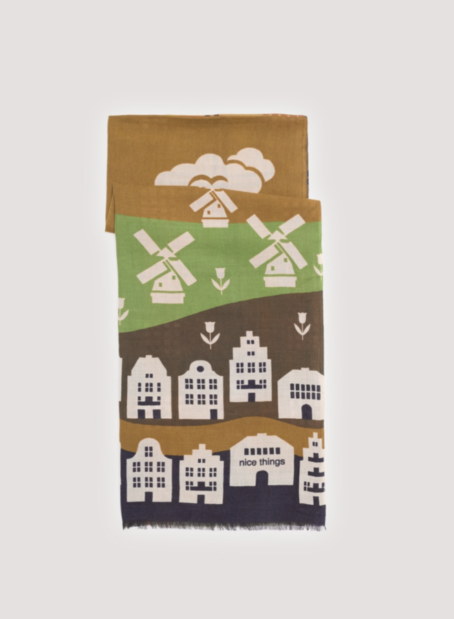 Nice Things - "Dutch Landscape" Scarf - Intense Yellow
