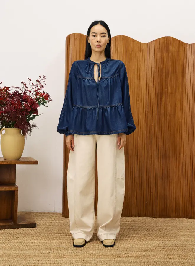 FRNCH - Blouse Cixous - Bleu Jean