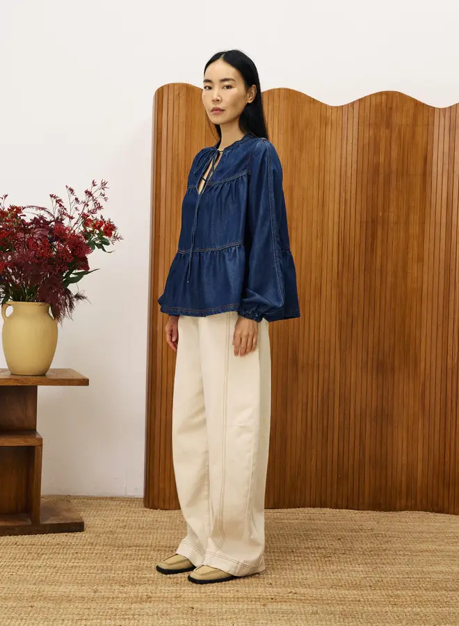 FRNCH - Blouse Cixous - Bleu Jean