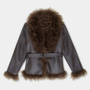LAAGAM - Zoya Shearling Short Coat - Brown