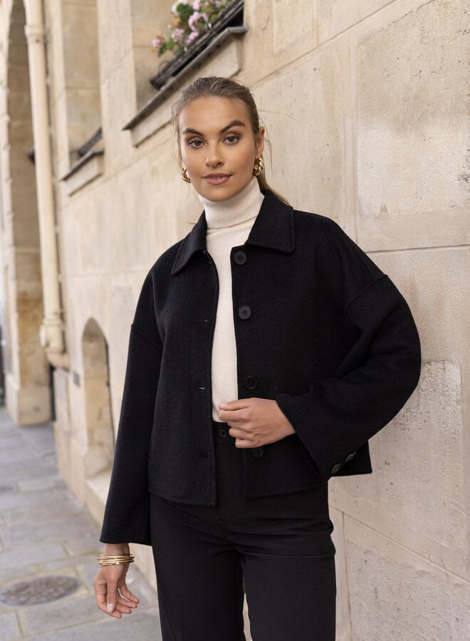 Manteau Short Wool Coat - Noir