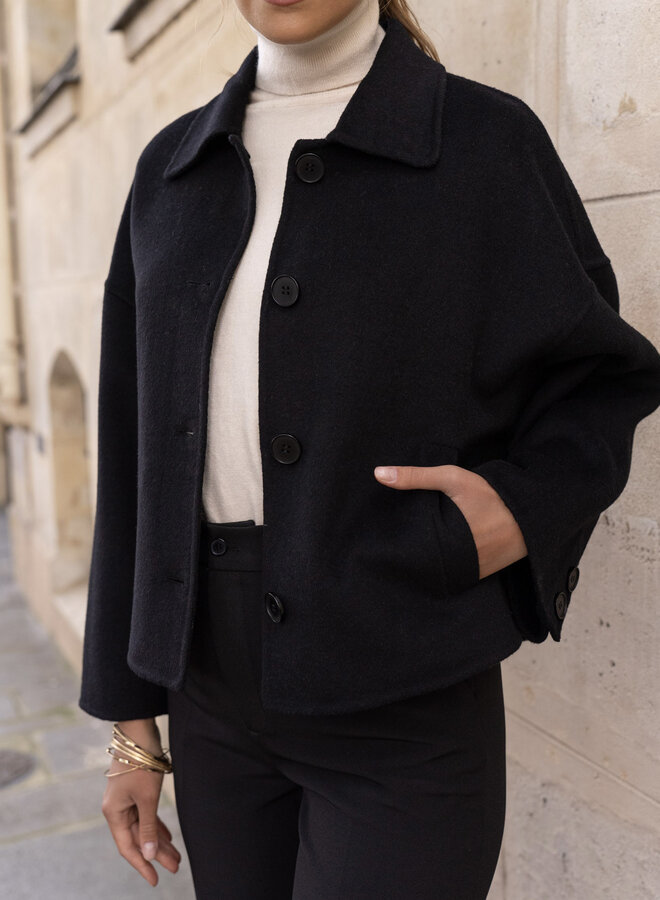 Manteau Short Wool Coat - Noir