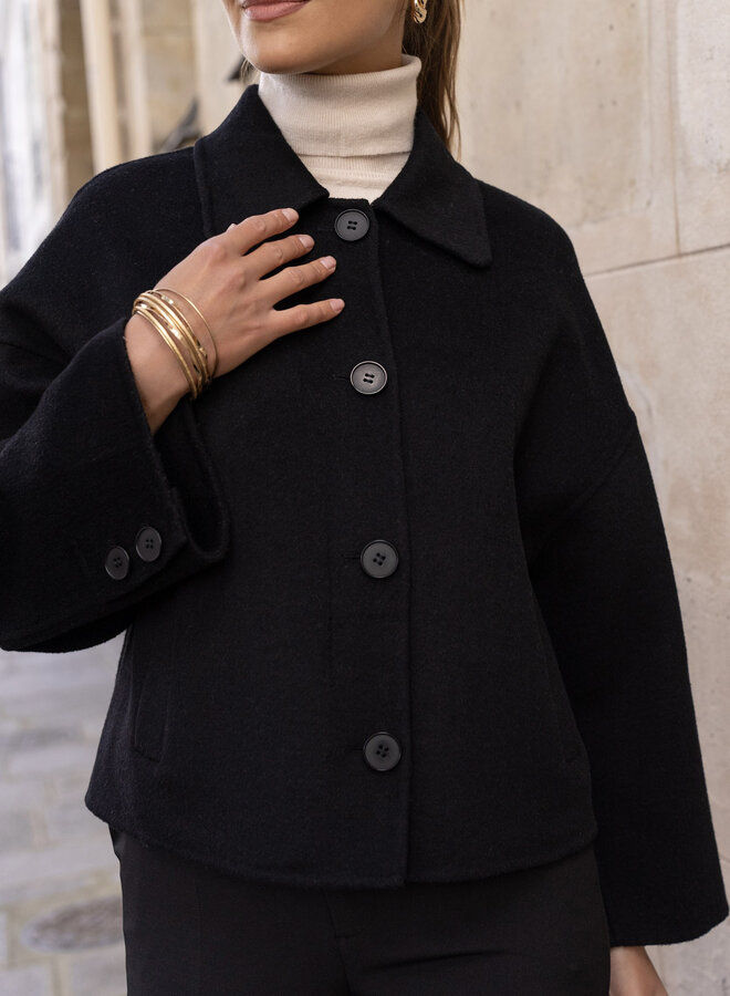 Manteau Short Wool Coat - Noir
