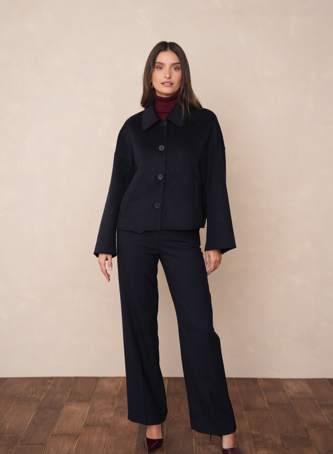 Manteau Short Wool Coat - Navy