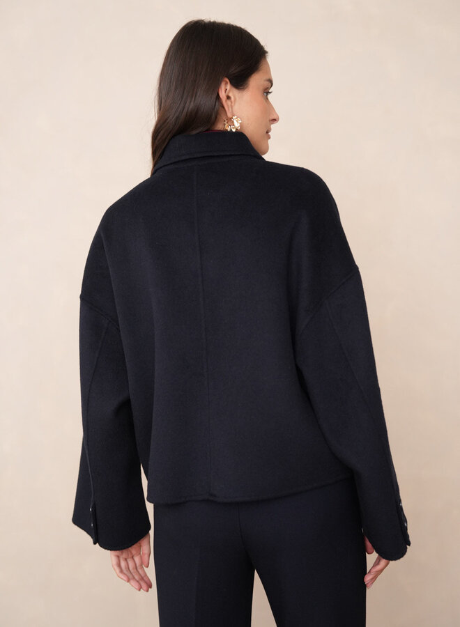 Manteau Short Wool Coat - Navy