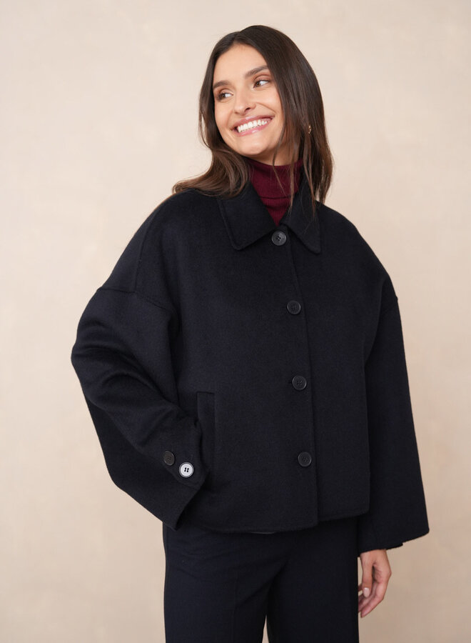 Manteau Short Wool Coat - Navy