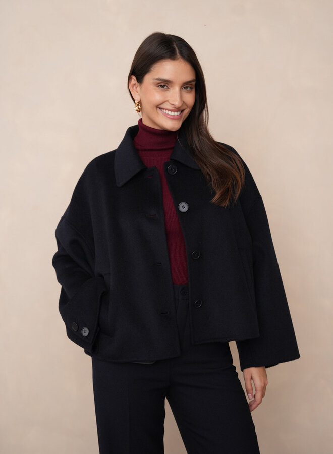 Manteau Short Wool Coat - Navy