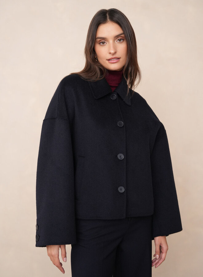 Manteau Short Wool Coat - Navy