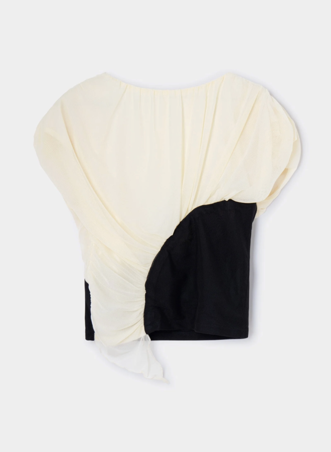 LAAGAM - Gemini Draped Top - Ecru