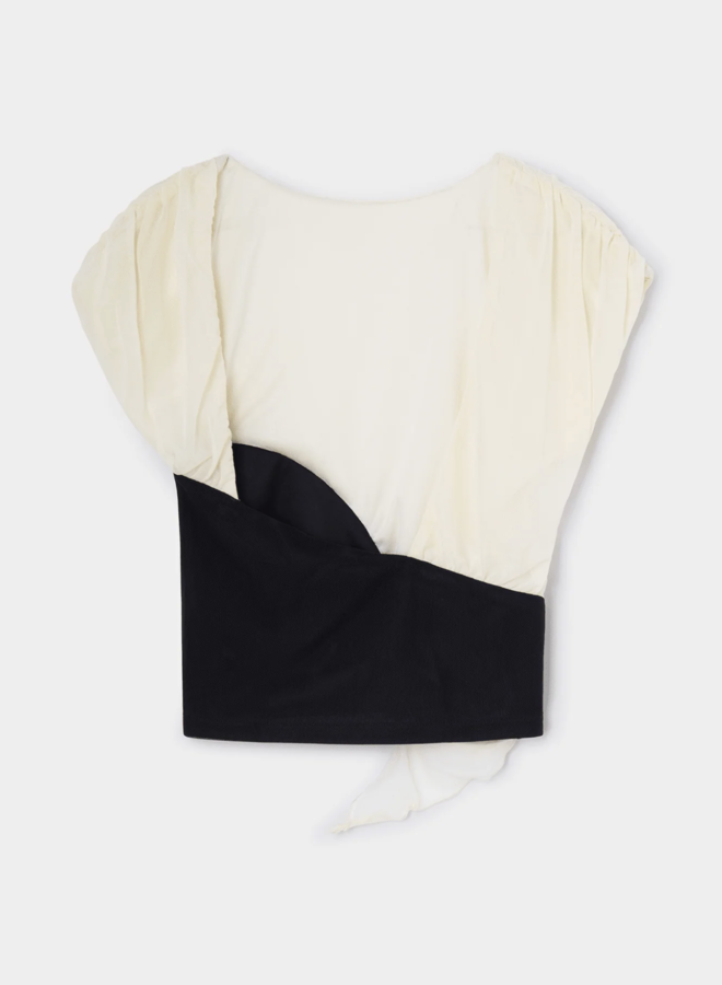LAAGAM - Gemini Draped Top - Ecru