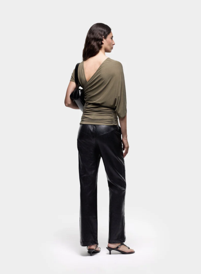 LAAGAM - Aeris Draped Top - Khaki