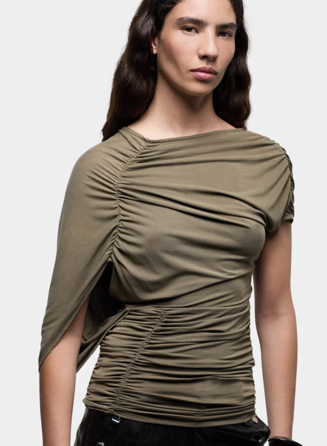 LAAGAM - Aeris Draped Top - Khaki